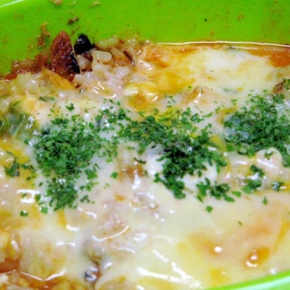 魚缶の豆腐キムチドリア